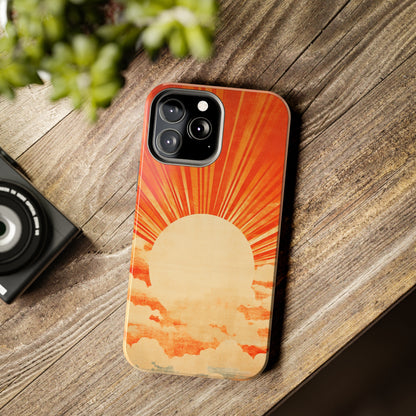 Retro Abstract Sunburst iPhone Case | Embrace the Nostalgic Charm of Artistic Rays