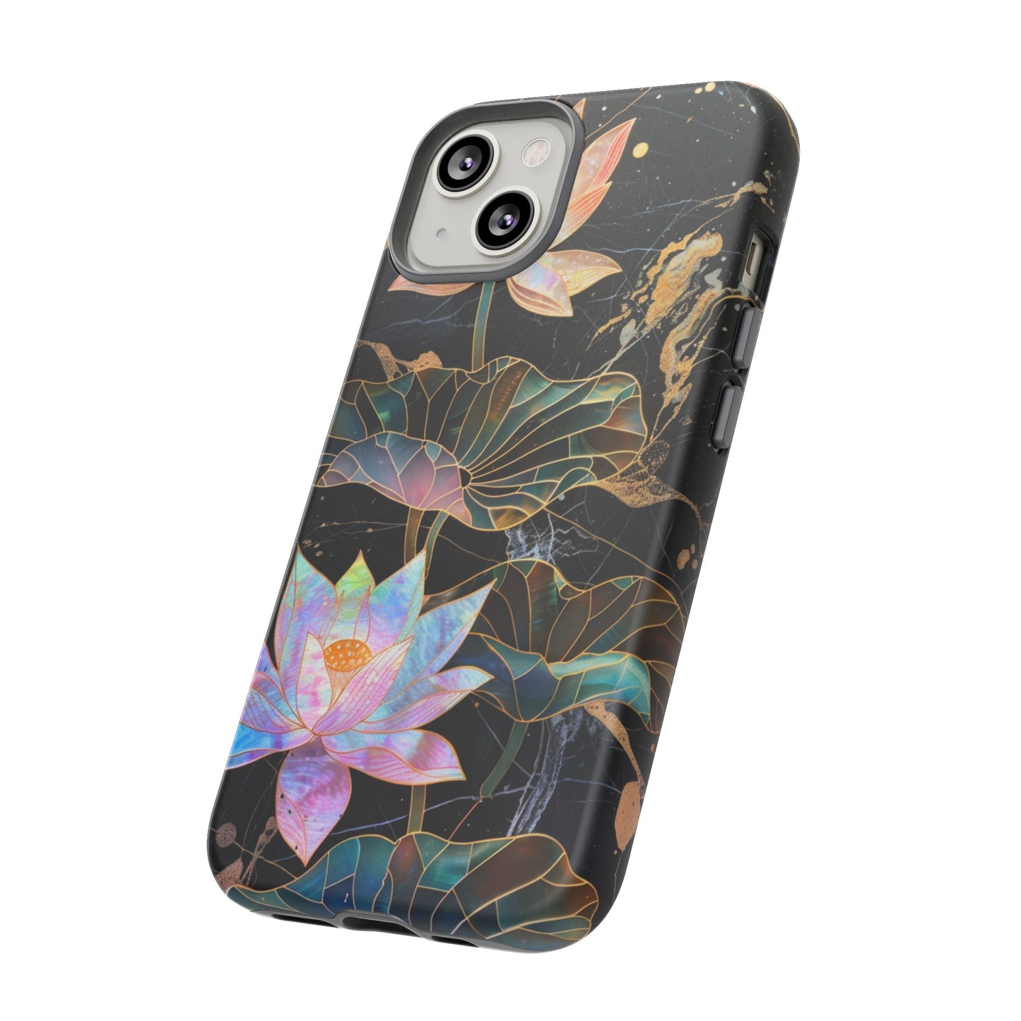 Zen Stained Glass Lotus Floral Design Phone Case