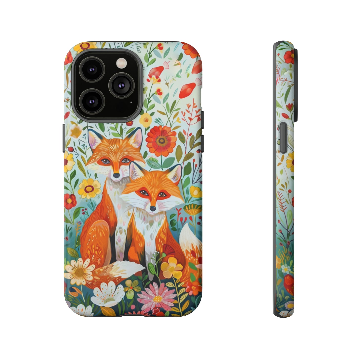 Foxes in the Floral Garden Phone Case