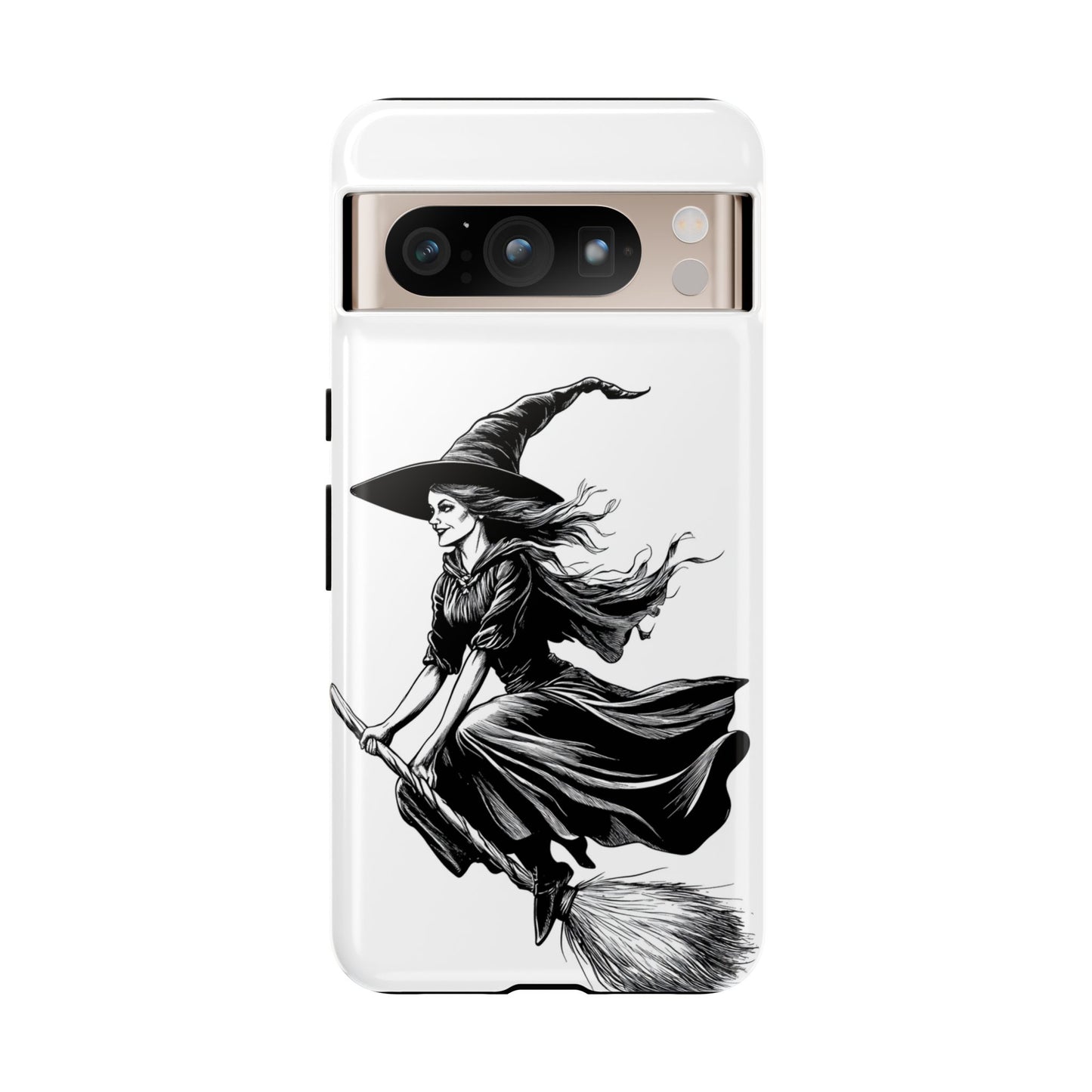 Vintage Halloween Witch on a Broom Spooky Phone Cover