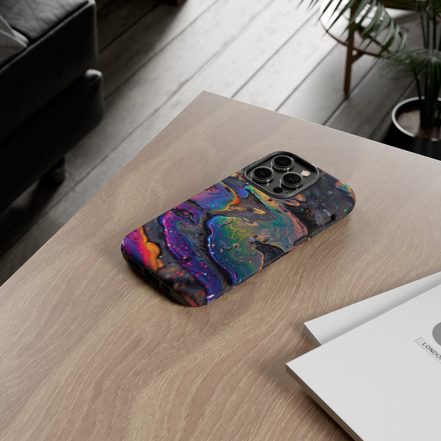 Opalescent Marbled Holographic Print Phone Case