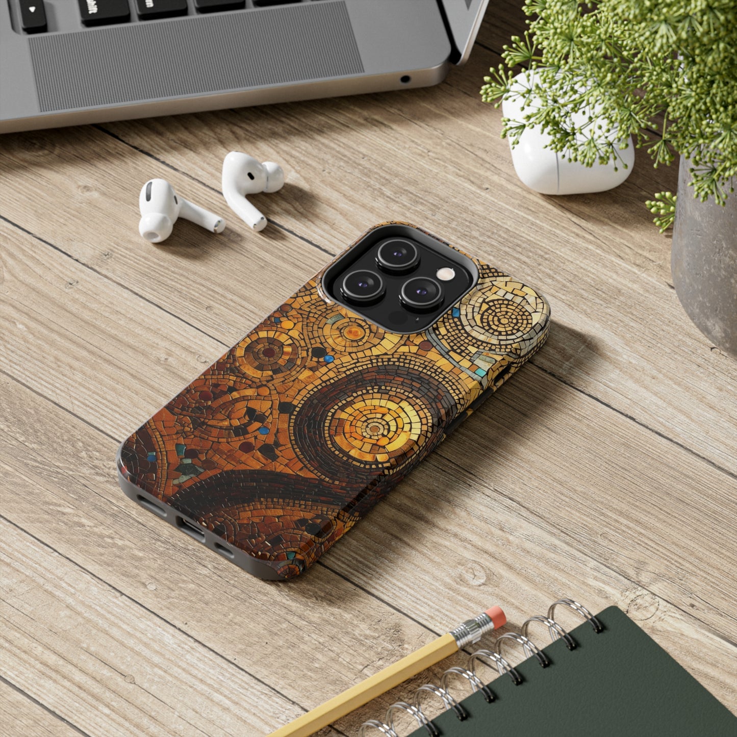 Golden Spiral Tile iPhone Case | Add Glamour and Elegance to Your Device