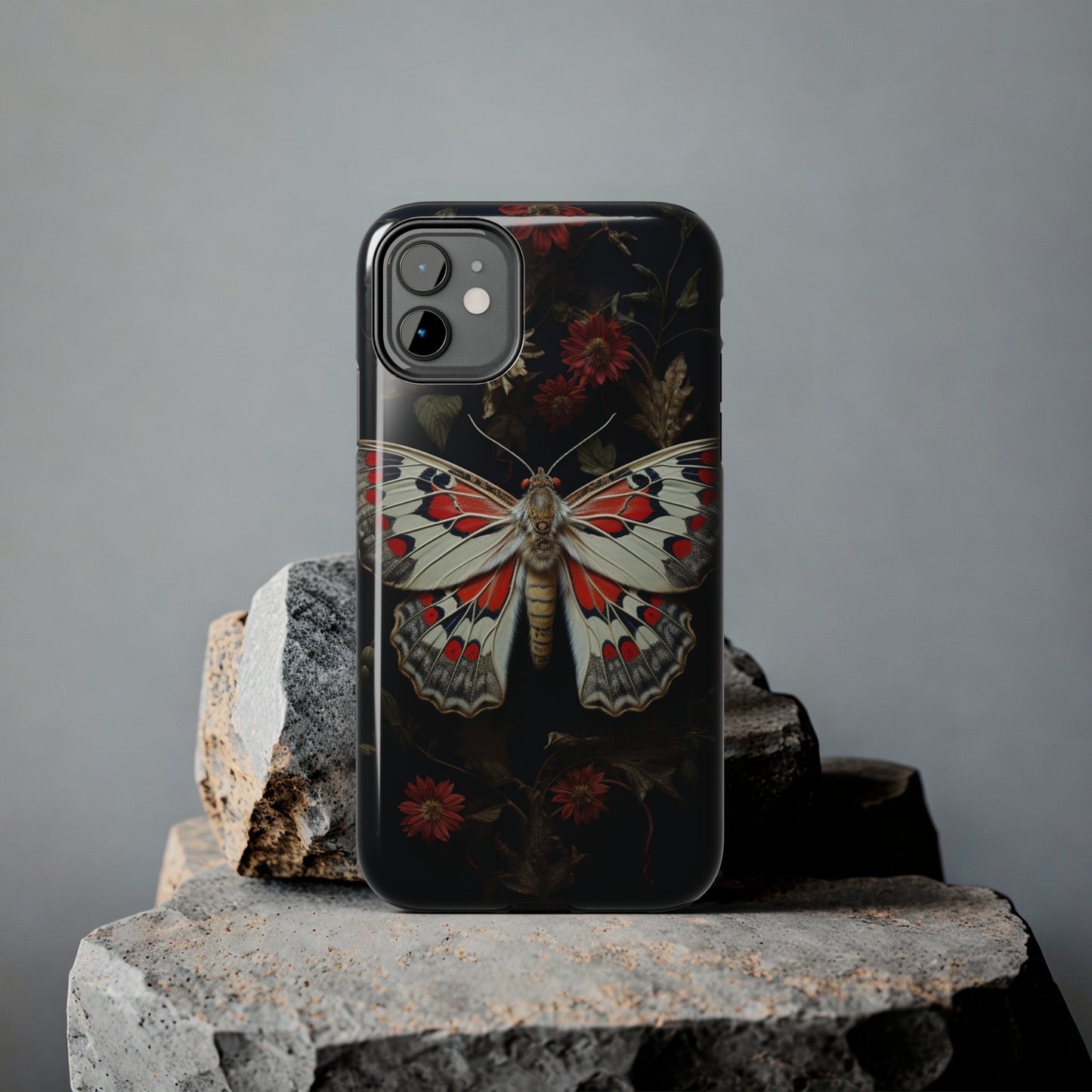 Deadhead Moth Gothic Floral Aesthetic Dark Academia iPhone Case | Embrace Mysterious Elegance