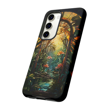 Stained Glass Phone Case Floral Aesthetic Art Nouveau Style