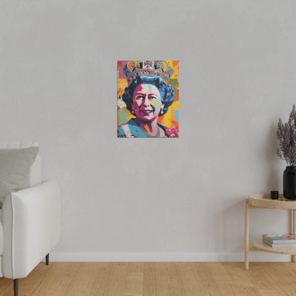 Queen Elizabeth II Pop Art Abstract Print | Stretched Canvas Print