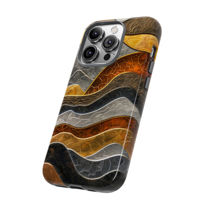 Abstract Gold and Silver Mountain Design Phone Case