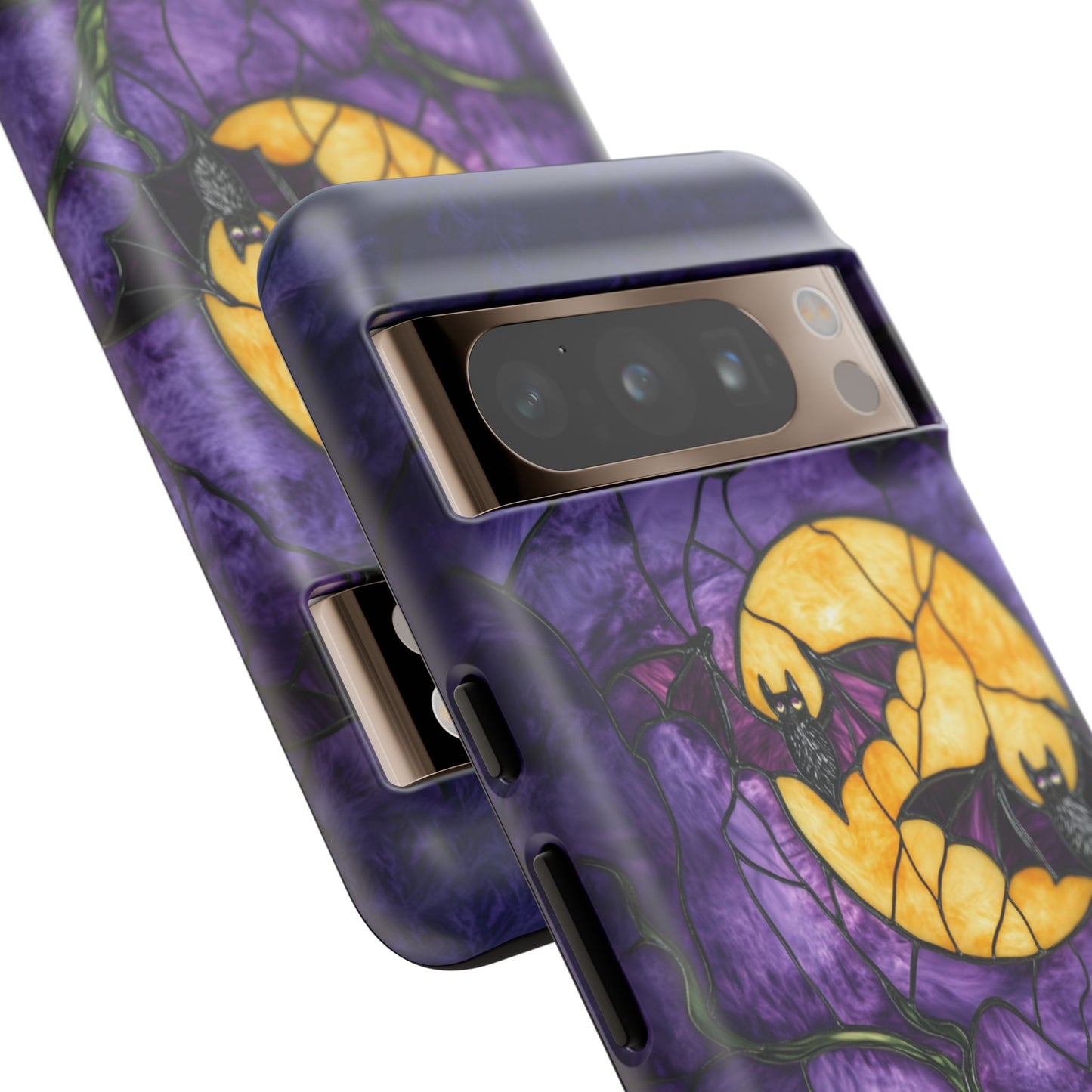 Full Moon Stained Glass Style Halloween Bats Phone Case