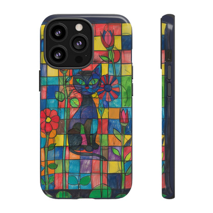 Cat in the Stained Glass Garden Phone Case