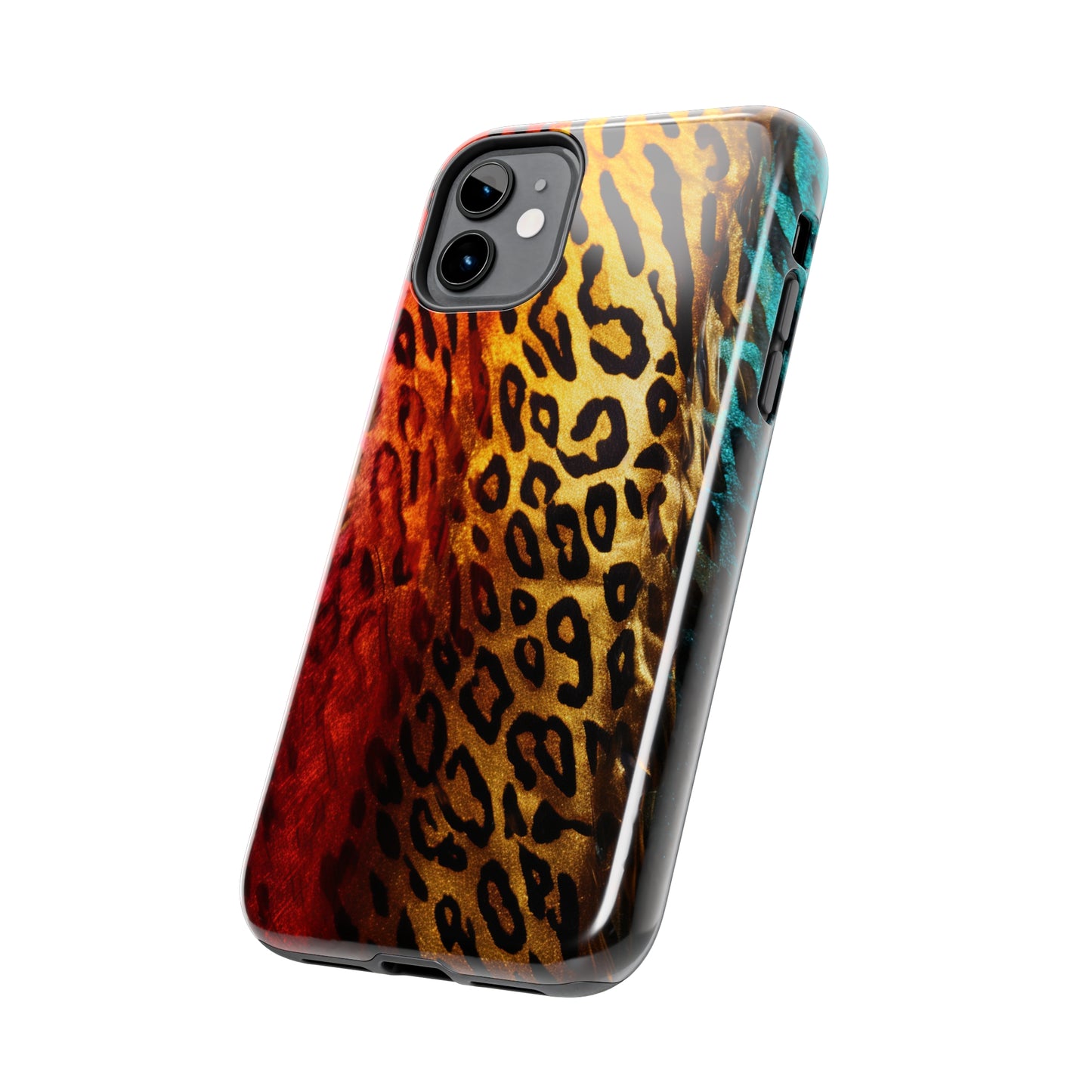 Kaleidoscopic Wild: Psychedelic Rainbow Leopard Print | Dazzling iPhone Case