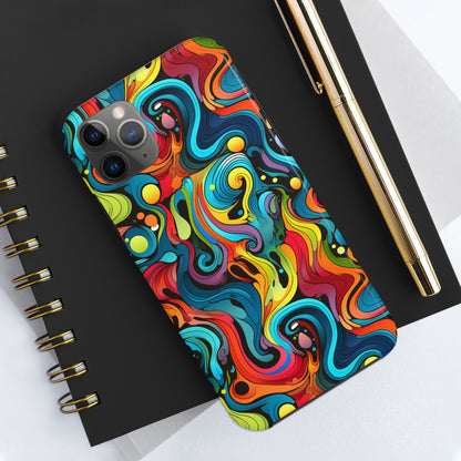 Psychedelic Rainbow Tough iPhone Case | Embrace Vibrant Style and Reliable Protection