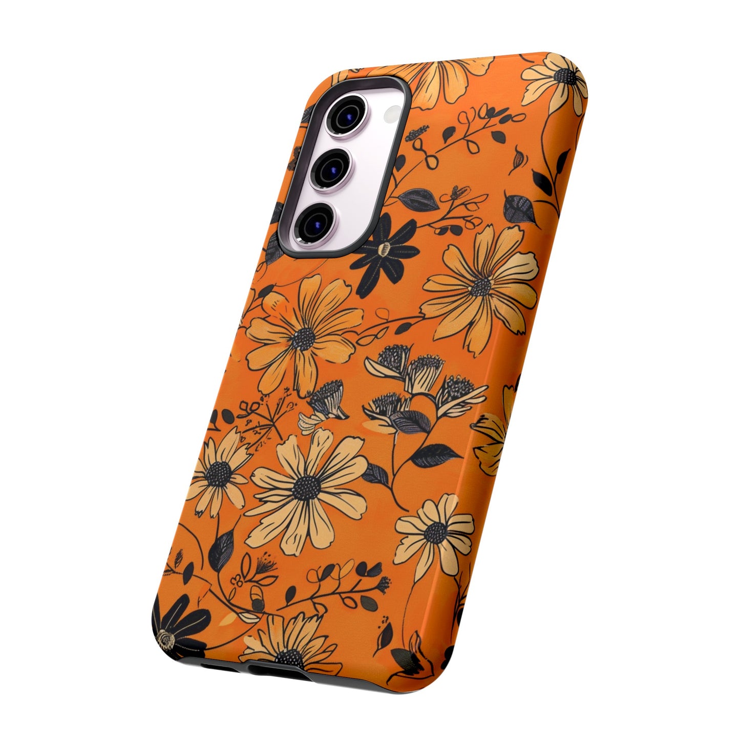 Orange Floral Phone Case Cute Summer Flower Aesthetic