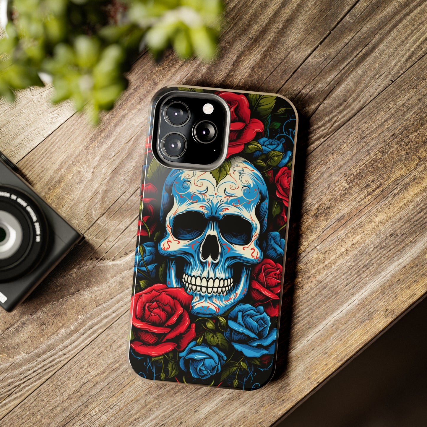 Skull and Roses iPhone Case | Edgy Elegance and Timeless Beauty