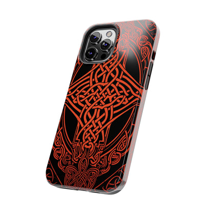 Eternal Weave iPhone Case, Red Celtic Tribal Knots | Timeless Symbolism iPhone Case for Models 11 through 14 Pro Max