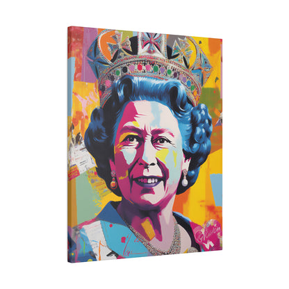 Queen Elizabeth II Pop Art Abstract Print | Stretched Canvas Print