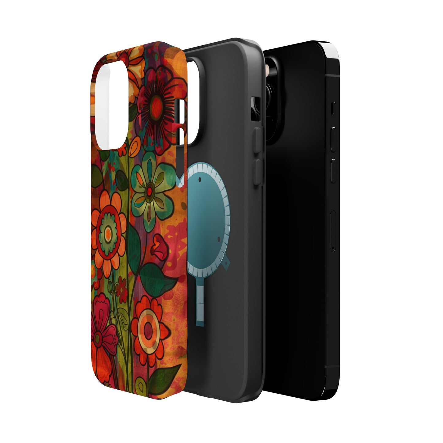 Retro Watercolor Abstract Floral Summer Style MagSafe Phone Case, iPhone 15 Case