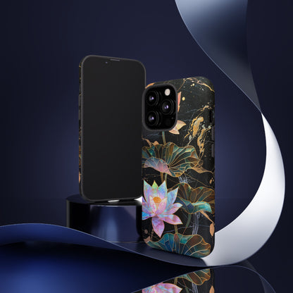 Zen Stained Glass Lotus Floral Design Phone Case