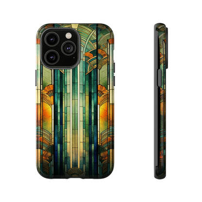 Art Deco Stained Glass floral Phone Case for iPhone 15, 14, Pro Max, 13, 12 & Samsung Galaxy S23, S22, S21, Google Pixel