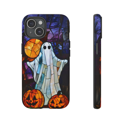 Stained Glass Halloween Ghost and Jack-o'-Lanterns Phone Cover