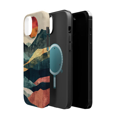 Retro iPhone Case Mountain Sunset MagSafe Phone Case