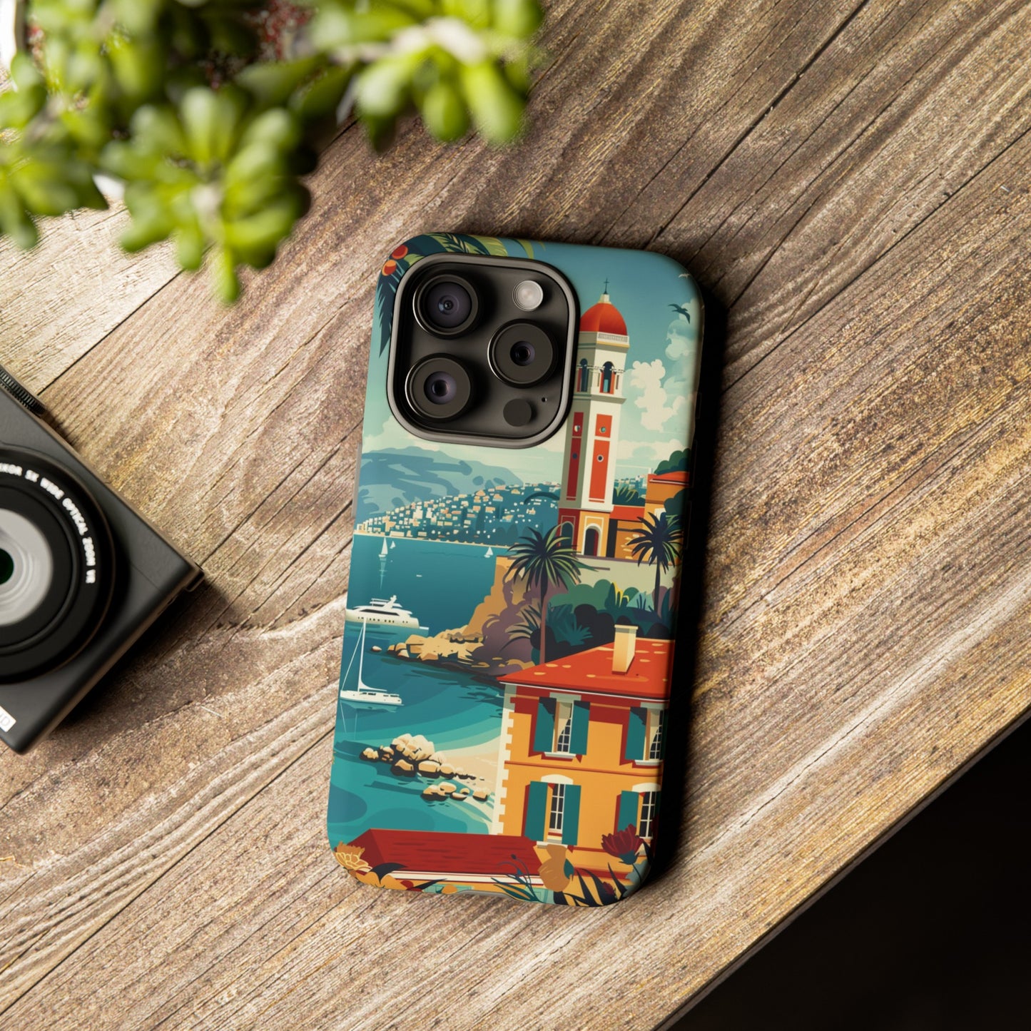 Midcentury French Riviera Landscape Painting Phone Case