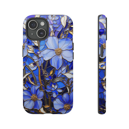 Periwinkle Stained Glass with Gold Inlay Phone Case for iPhone 15, 14, Pro Max, 13, 12 & Samsung Galaxy S23, S22, S21, Google Pixel