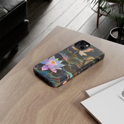 Zen Stained Glass Lotus Floral Design Phone Case