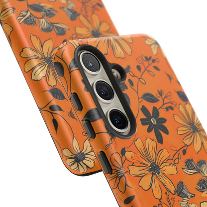 Orange Floral Phone Case Cute Summer Flower Aesthetic