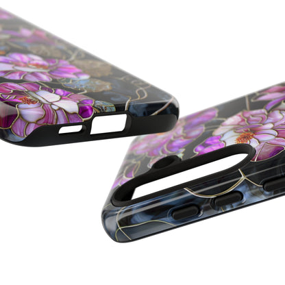 Magenta Color Floral Stained Glass Phone Case