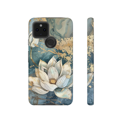 Zen Stained Glass Marble Lotus Floral Design Phone Case