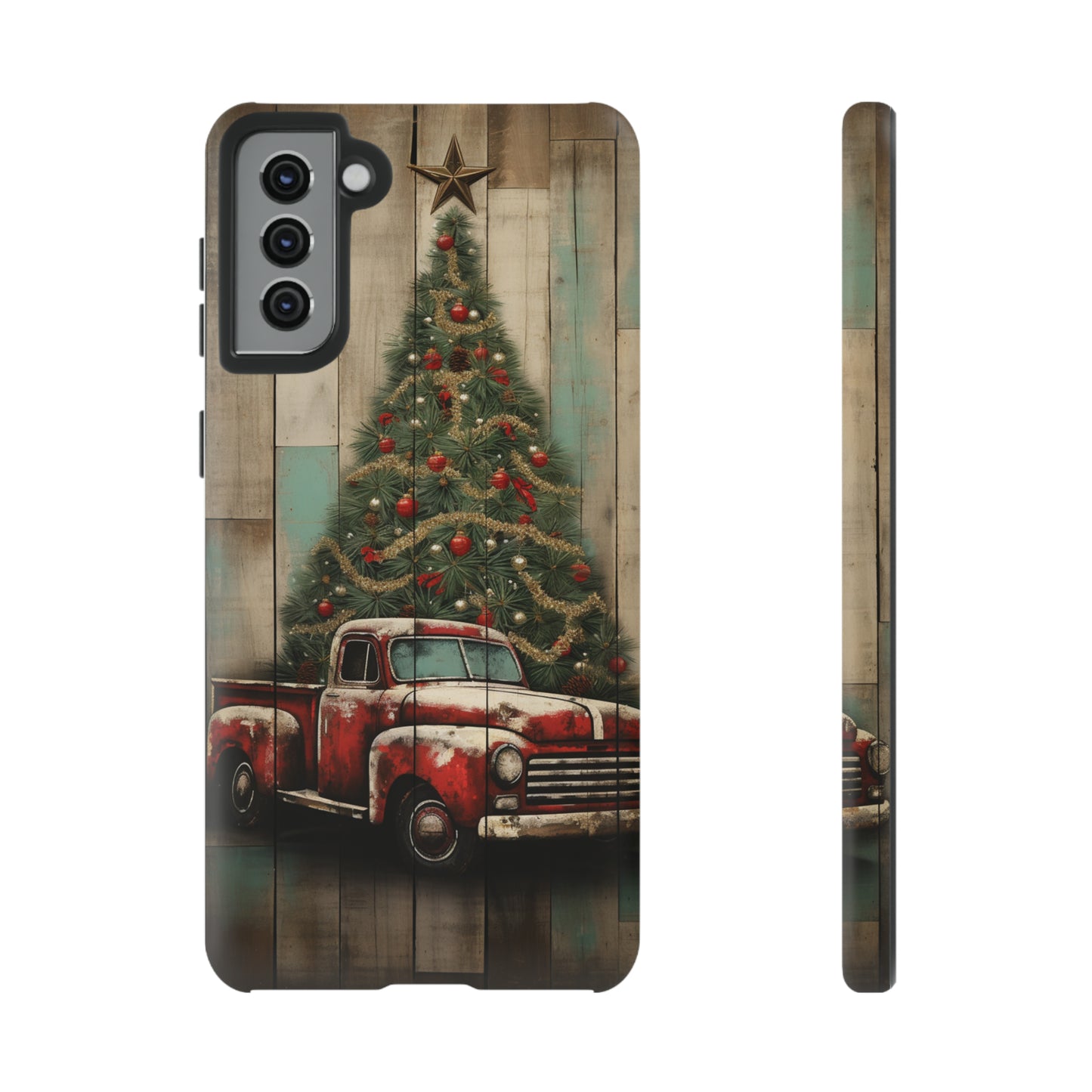 Classic Red Pickup Truck Christmas Phone Case