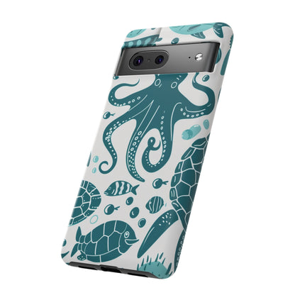 Undersea World Octopus, Turtle, Manta Ray Phone Case