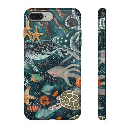 Undersea World Shark, Turtle, Manta Ray Phone Case