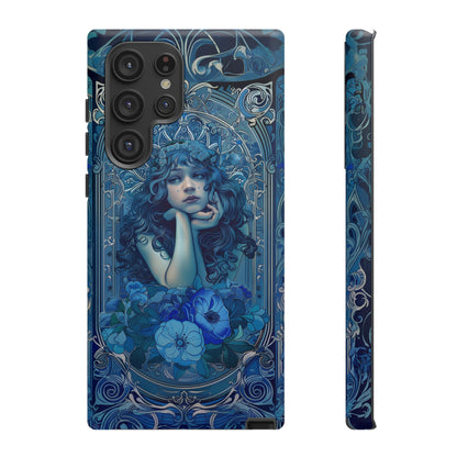 Blue Floral Art Nouveau Style Phone Case