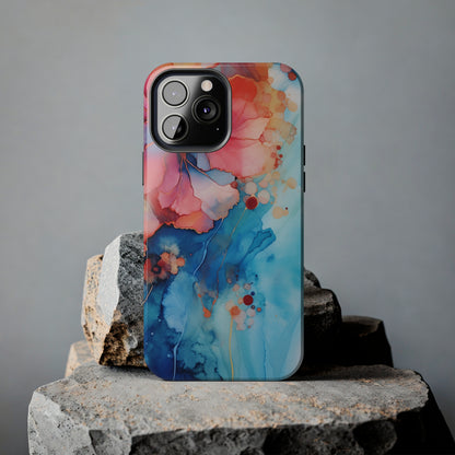 Marbled Floral Watercolor Phone Case | Embrace the Mesmerizing Multicolor Art