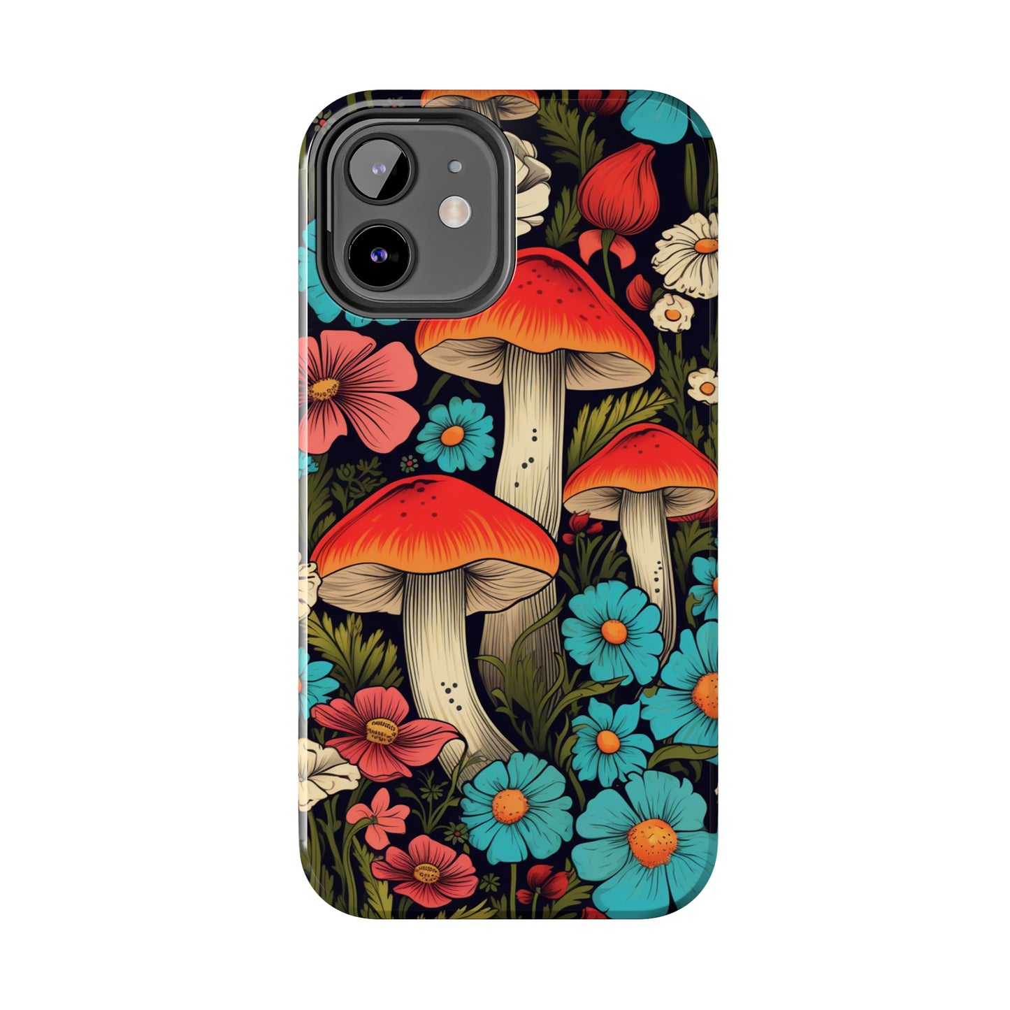 Psychedelic Retro Mushrooms iPhone case | Dive into Vintage Vibes