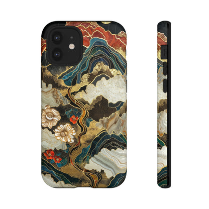 Chiyogami Stained Glass Floral Mountain Phone Case