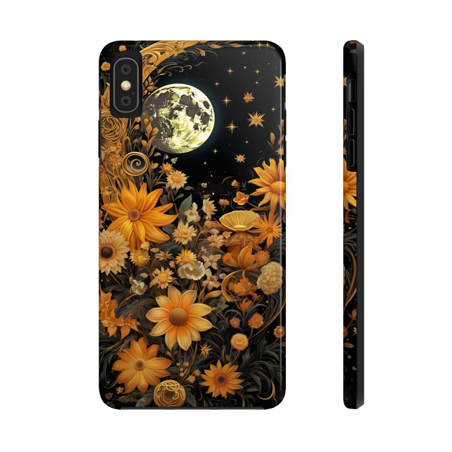 Cottagecore Floral Sun Moon Stars iPhone Case | Embrace Mystical Nature's Beauty