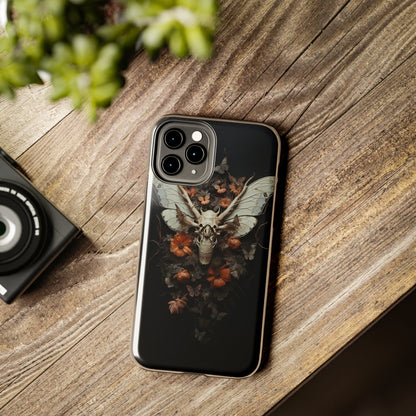 Deadhead Moth Gothic Dark Academia iPhone Case | Spooky Skull Mysterious Elegance