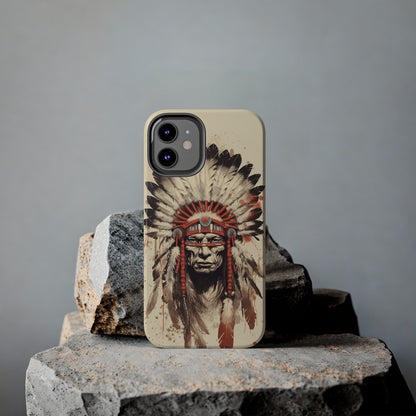 Proud Heritage: Native American Chief Headdress | Iconic Tribal iPhone Case for Models 11 through 14 Pro Max