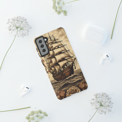 Vintage Tattoo Style Pirate Ship Phone Case