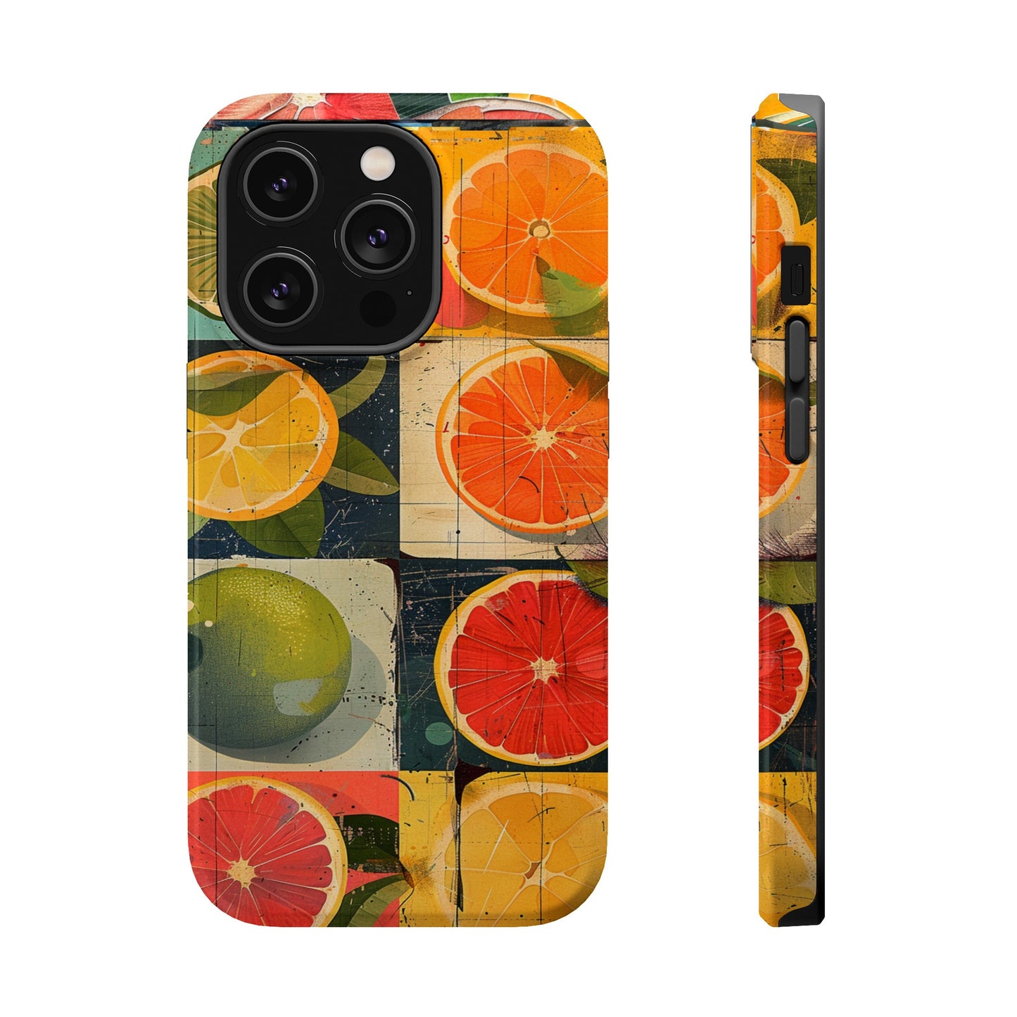 Italian Tile Citrus Fruit Abstract Floral Summer Style MagSafe Phone Case