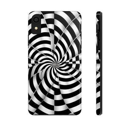 Trippy Black and White Optical Illusion Tough iPhone Case | Psychedelic Phone Cover