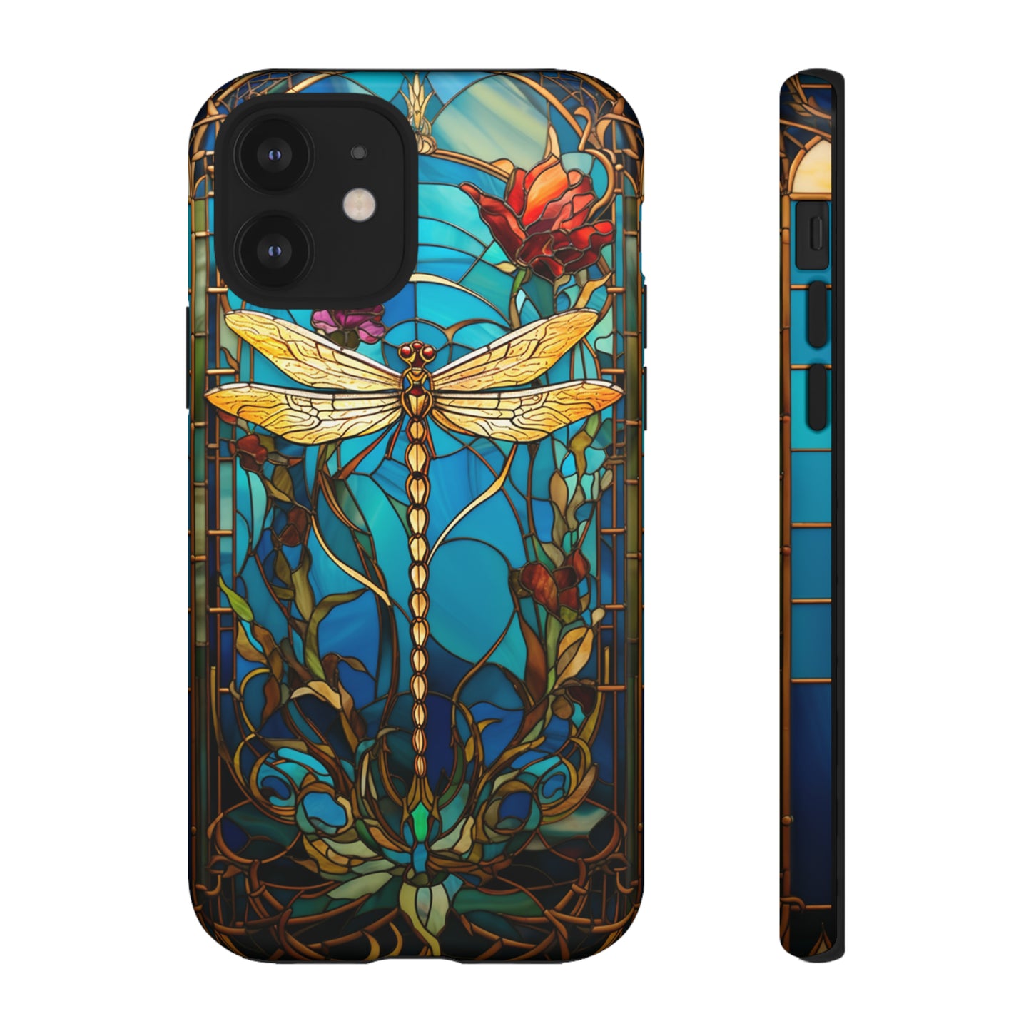 Vintage Art Nouveau Stained Glass Dragonfly Phone Case