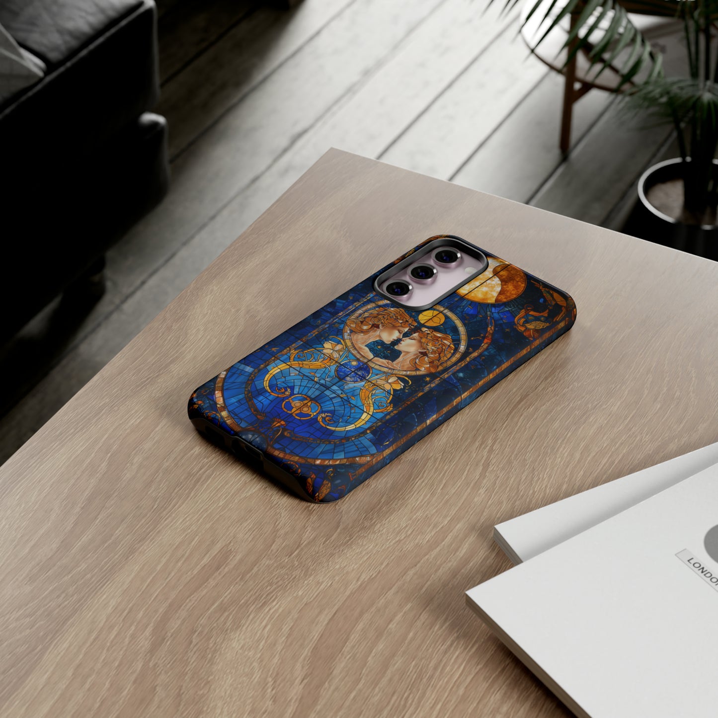 Gemini Astrology Stained Glass Phone Case