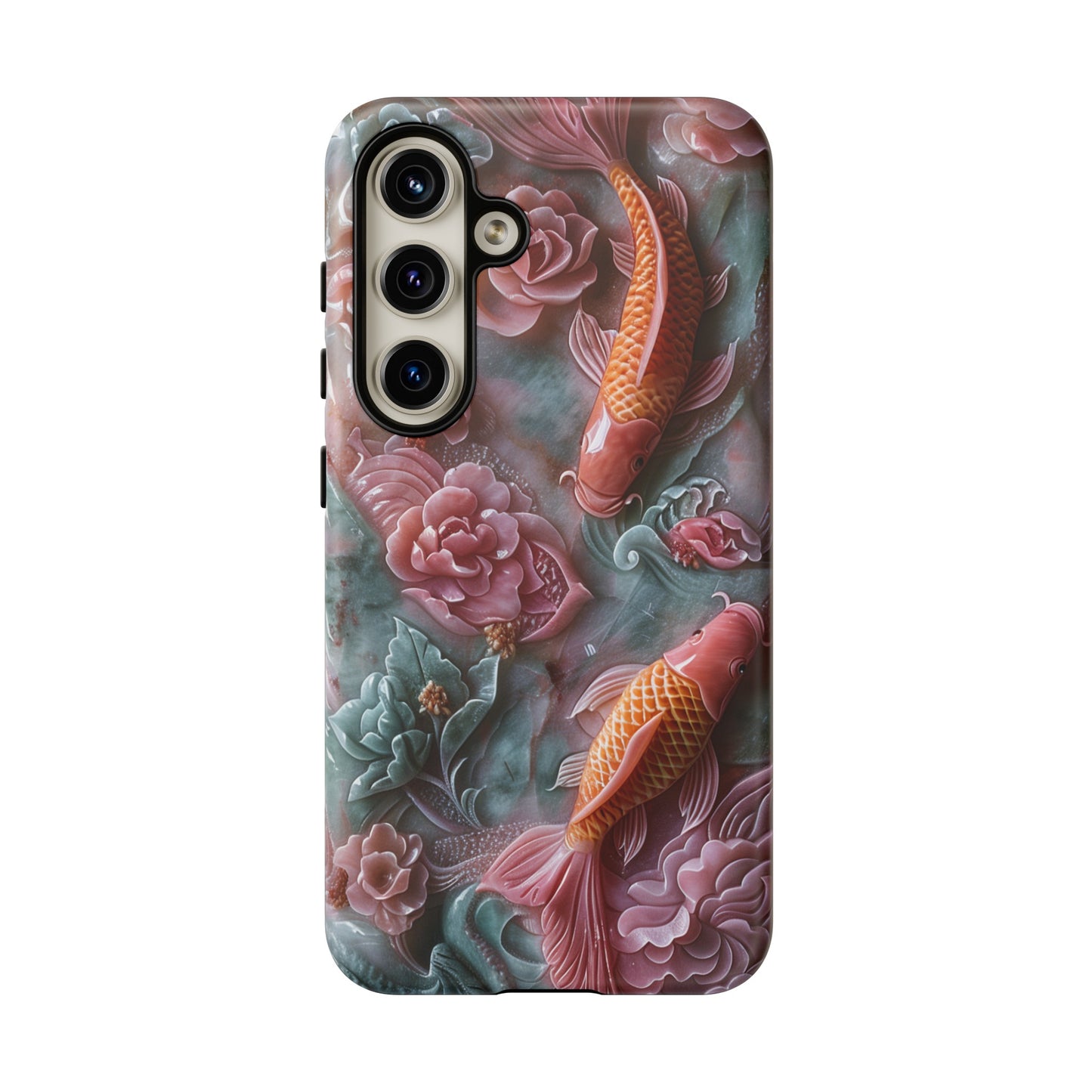 Koi fish marble design case for iPhone 14 Pro Max
