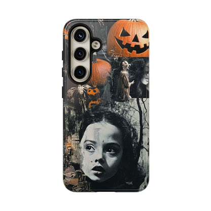 Vintage Halloween Collage Wednesday Goth Style Jackolantern Spooky Phone Cover