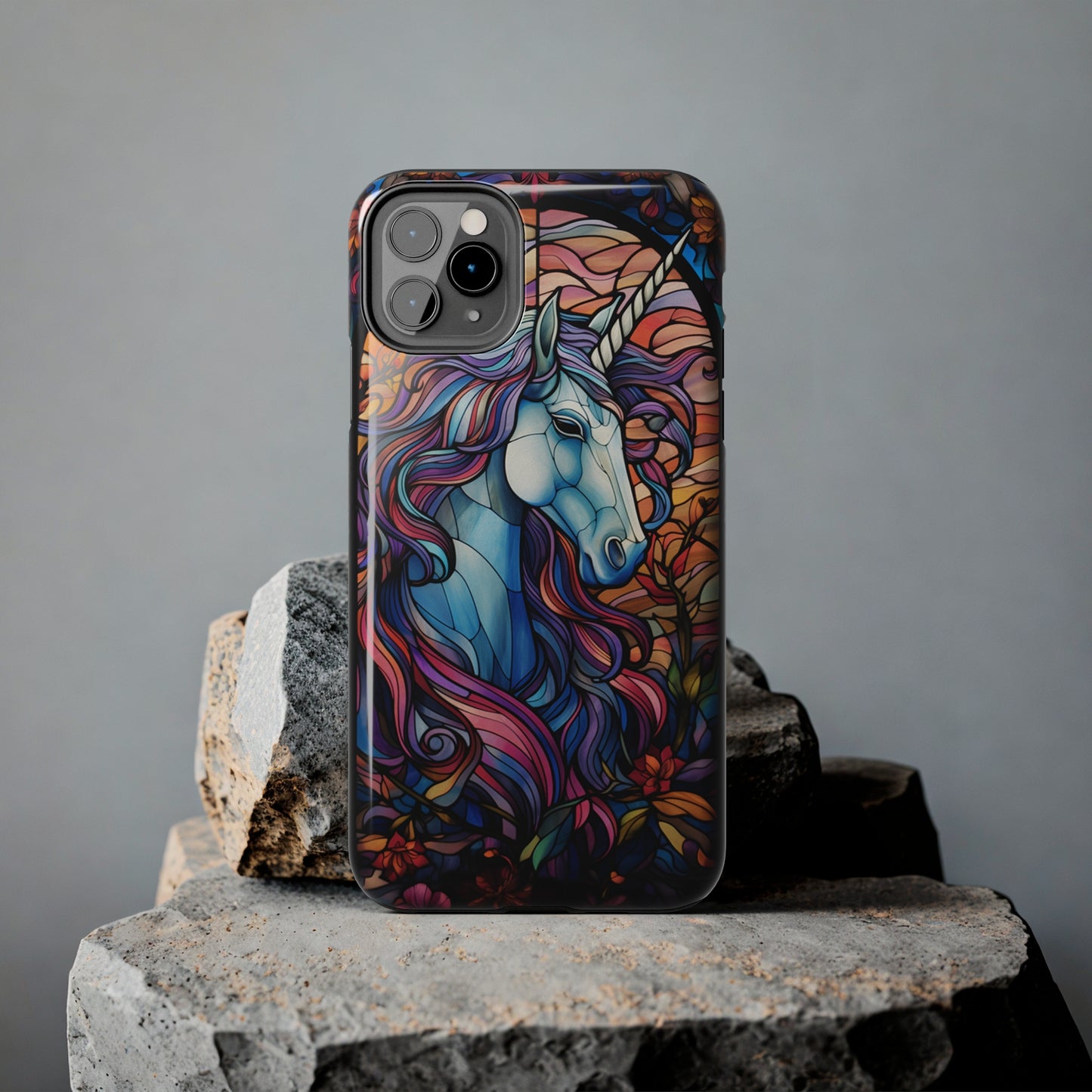 Unicorn Stained Glass iPhone Case | Mythical Beauty and Device Protection