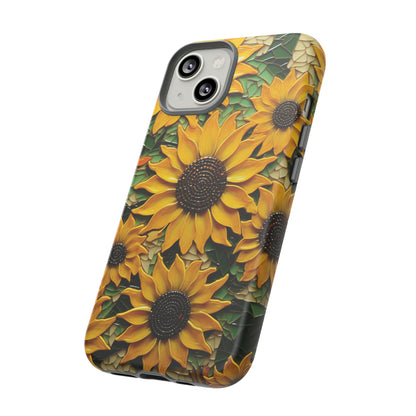 Sunflower Floral Color Explosion Mosaic Glass