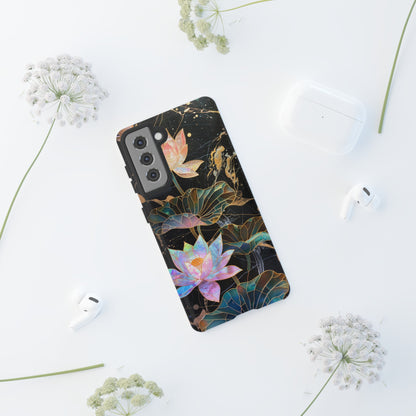 Zen Stained Glass Lotus Floral Design Phone Case