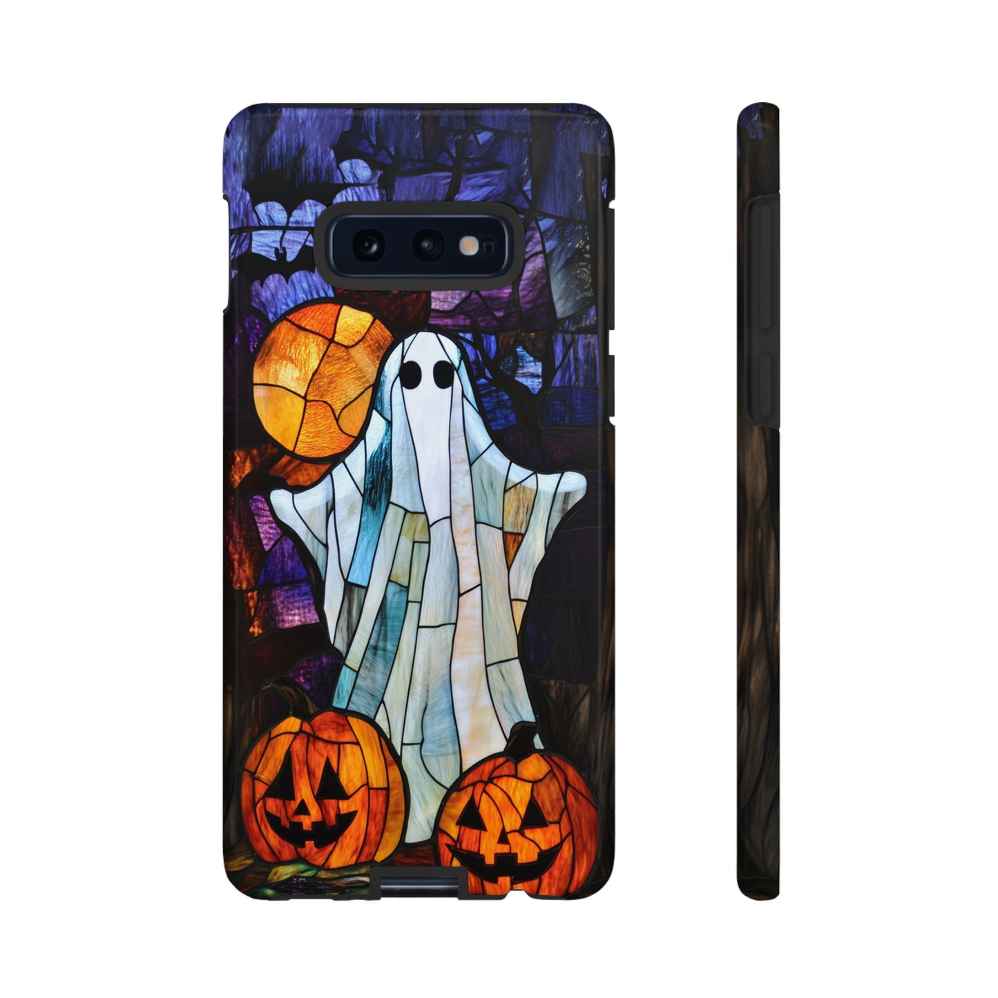 Stained Glass Halloween Ghost and Jack-o'-Lanterns Phone Cover